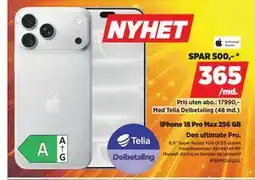 POWER iPhone 18 Pro Max 256 GB tilbud