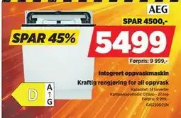 POWER AEG Integrert oppvaskmaskin tilbud