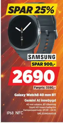 POWER Galaxy Watch8 40 mm BT tilbud