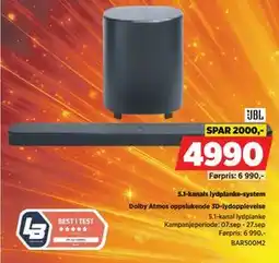 POWER JBL 5.1-kanals lydplanke-system tilbud