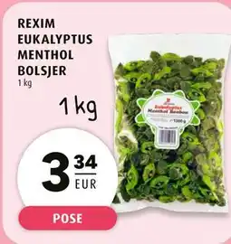 Scandinavian Park REXIM EUKALYPTUS MENTHOL BOLSJER, EUR 3.34 tilbud