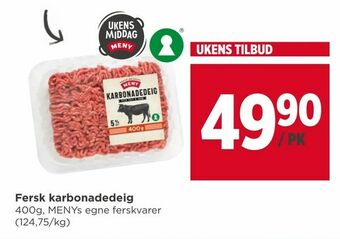 Meny Fersk karbonadedeig tilbud