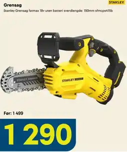 Maxbo Stanley grensag fatmax 18v uten batteri tilbud