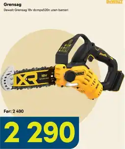 Maxbo Dewalt Grensag 18v dcmps520n uten batteri tilbud