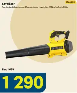 Maxbo Stanley Løvblåser fatmax 18v uten batteri tilbud