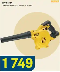Maxbo Dewalt Løvblåser 18v xr uten batteri dcv100 tilbud