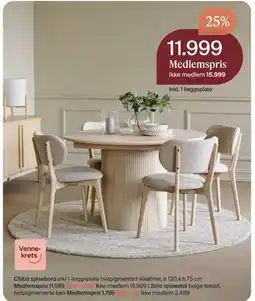 Møbelringen Chiba spisebord tilbud