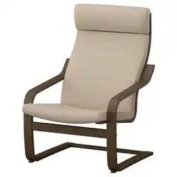 IKEA PoÄng Lenestol, valnøttmønstret/kelinge beige tilbud