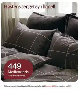 Møbelringen Billie sengesett i flanellkvalitet tilbud