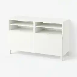 IKEA BestÅ tv-benk med dører, hvit/förvaltare hvit, 120x42x74 cm tilbud