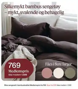 Møbelringen Bliss sengesett i bambuskvalitet tilbud