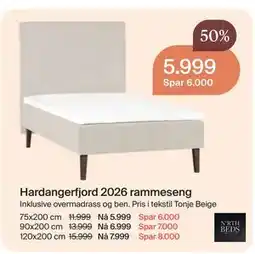 Møbelringen Hardangerfjord 2026 rammeseng tilbud
