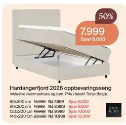 Møbelringen Hardangerfjord 2026 oppbevaringsseng tilbud