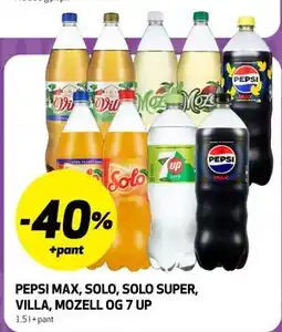 Bunnpris PEPSI MAX, SOLO, SOLO SUPER, VILLA, MOZELL OG 7 UP tilbud