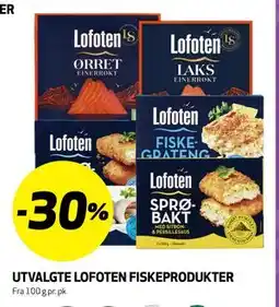 Bunnpris UTVALGTE LOFOTEN FISKEPRODUKTER tilbud