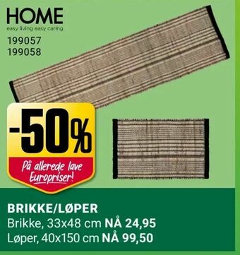 Europris Brikke/løper tilbud