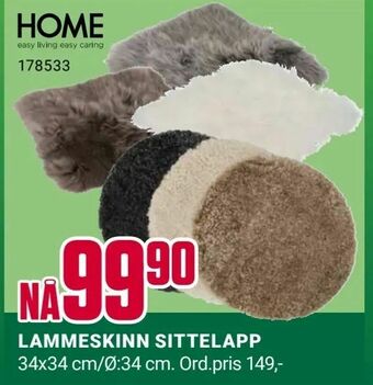 Europris LAMMESKINN SITTELAPP tilbud