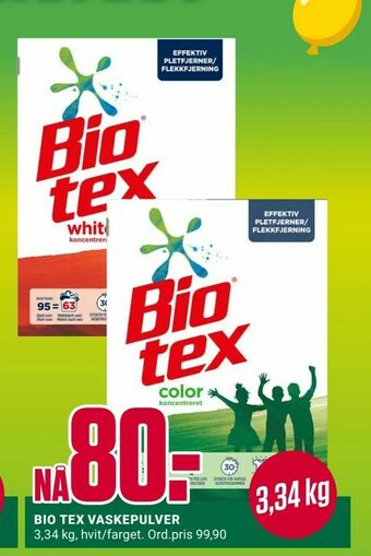 Europris Bio tex vaskepulver tilbud