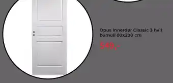 Opus innerdør Classic 3 hvit