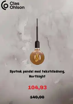 Clas Ohlson Northlight Sputnik pendel med tekstilledning tilbud