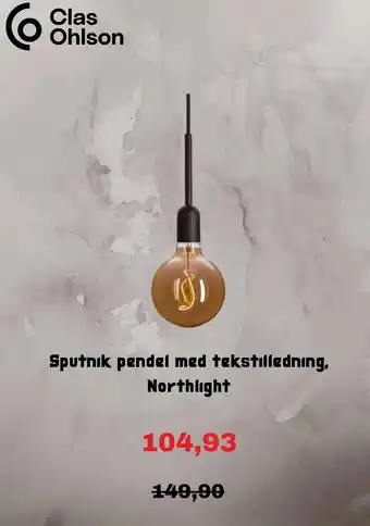 Northlight Sputnik pendel med tekstilledning