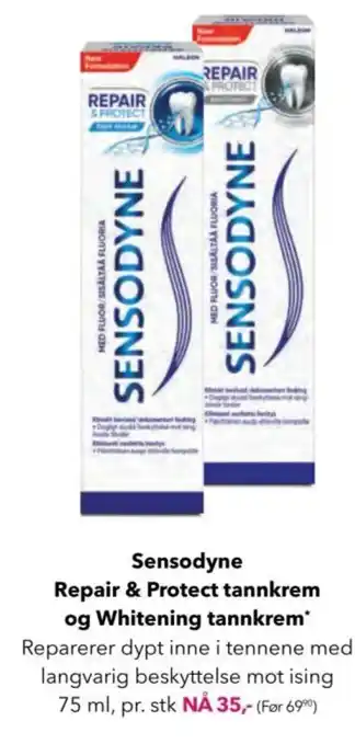 Sensodyne Repair & Protect tannkrem og Whitening tannkrem