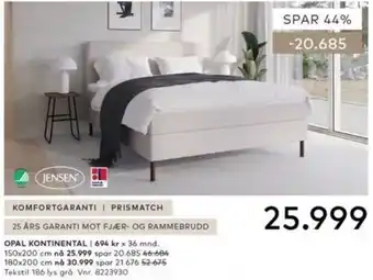 Skeidar Jensen Opal Kontinental tilbud