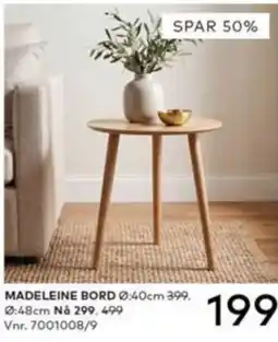 Skeidar Madeleine bord tilbud