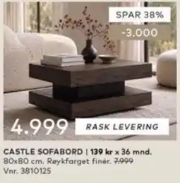 Skeidar Castle sofabord tilbud