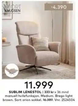 Skeidar Sort knudsen sublim lenestol tilbud