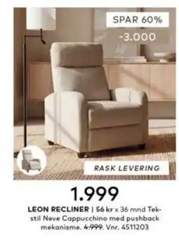 Skeidar Leon Recliner tilbud