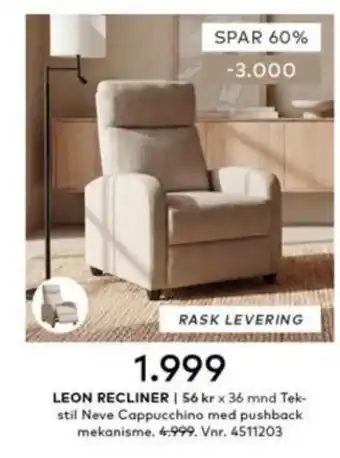Skeidar Leon Recliner tilbud