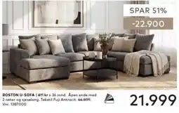 Skeidar Boston U-sofa tilbud
