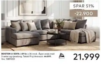 Skeidar Boston U-sofa tilbud