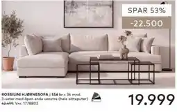 Skeidar Rossilini hjørnesofa tilbud