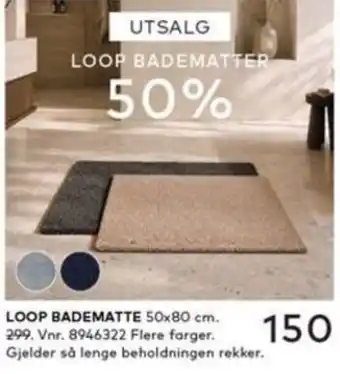 Skeidar Loop badematte tilbud