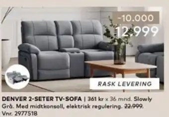 Skeidar Denver 2-seter tv-sofa tilbud