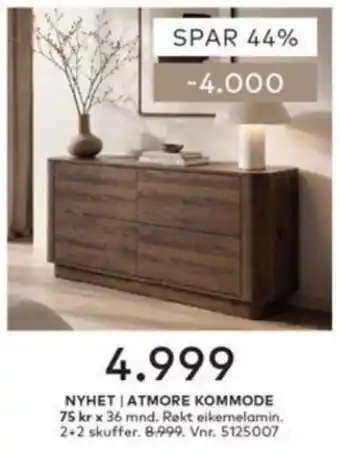 Skeidar Atmore kommode tilbud