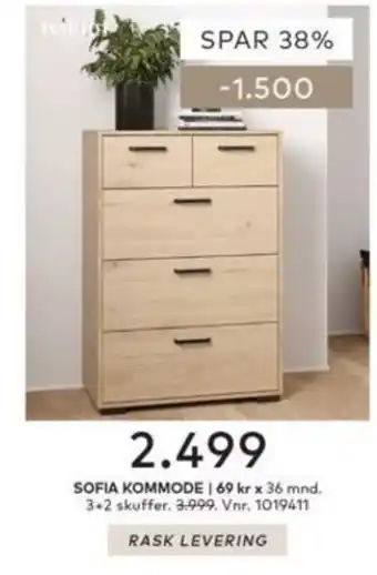 Skeidar Sofia kommode tilbud