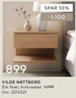 Skeidar Vilde nattbord tilbud