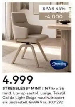 Skeidar Stressless Mint tilbud