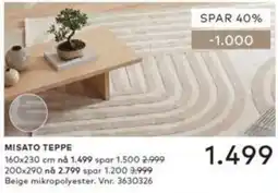 Skeidar Misato teppe tilbud