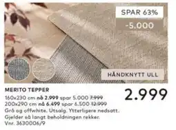 Skeidar Merito Tepper tilbud