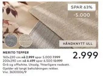 Skeidar Merito Tepper tilbud