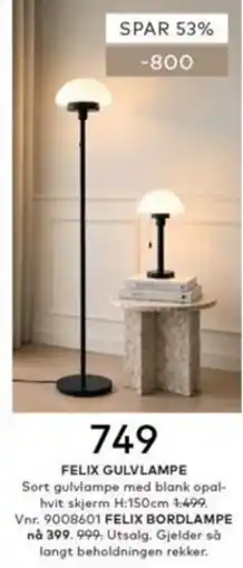 Skeidar Felix gulvlampe tilbud