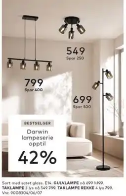 Skeidar Darwin lampeserie tilbud
