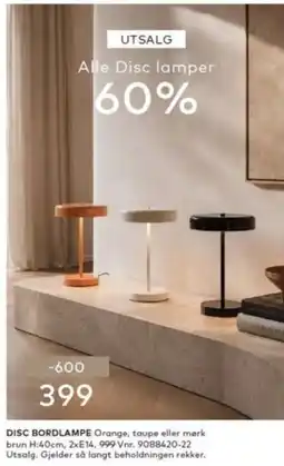 Skeidar Disc bordlampe tilbud
