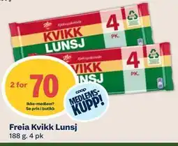 Coop Mega Freia Kvikk Lunsj, Medlemspris tilbud