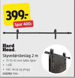 Jula Hard Head Skyvedørsbeslag 2 m tilbud