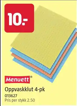 Jula Menuett Oppvaskklut 4-pk tilbud